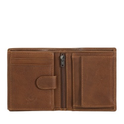 Nuvola Pelle Portafoglio Uomo in Pelle Piccolo con Portamonete – Portafoglio Compatto in Vera Pelle con Scomparti per Carte, Banconote, Zip Interna e Monete