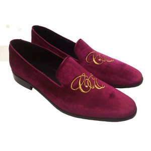 PANTOFOLE CHIUSE IN VELLUTO PERSONALIZZABILI CON INIZIALI GAROFALO GIANBATTISTA ARTIGIANALI MADE IN ITALY - Img 4
