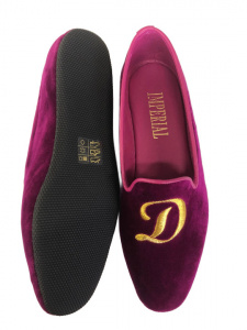 PANTOFOLE DONNA CHIUSE IN VELLUTO IMPERIAL PERSONALIZZABILI CON INIZIALI MADE IN ITALY - Img 3