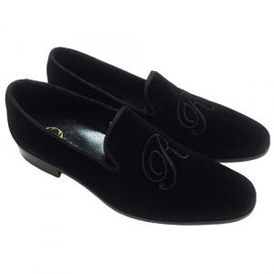 PANTOFOLE LUSSO CHIUSE IN VELLUTO PERSONALIZZABILI CON INIZIALI GAROFALO GIANBATTISTA ARTIGIANALI MADE IN ITALY - Img 5