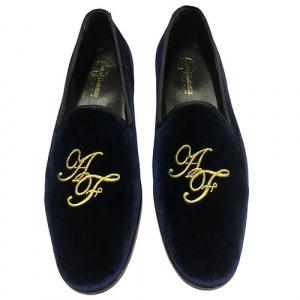 PANTOFOLE UOMO CHIUSE IN VELLUTO PERSONALIZZABILI CON INIZIALI GAROFALO GIANBATTISTA ARTIGIANALI MADE IN ITALY