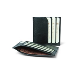 Porta carte di credito in vera pelle. Nero con RFID - Img 2