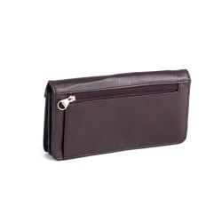 Portafoglio donna Astuccio Busta Borsellino in pelle Burro con Portamonete chiusura a Bottone DUDU - Img 2