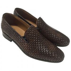 SCARPE UOMO CLASSICHE IN PELLE INTRECCIATA GAROFALO GIANBATTISTA ARTIGIANALI MADE IN ITALY - Img 2