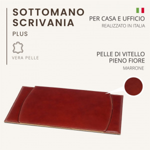 SOTTOMANO DA SCRIVANIA IN PELLE A RIBALTA 60x34 CM MARUSE - Img 3