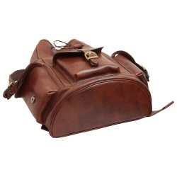 Zaino in pelle con 3 tasche frontali. Marrone - Img 6