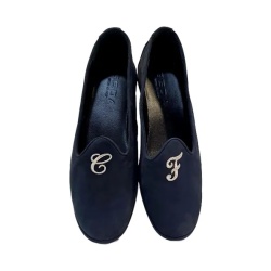 BALLERINE FRIULANE DONNA GEDA IN CAMOSCIO NERO MIS. 39 INIZIALI "L" e "C" MADE IN ITALY - Img 4