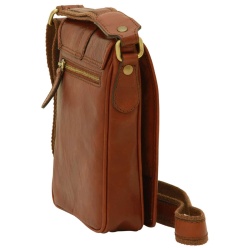 Borsa a tracolla in pelle. Marrone Mogano - Img 2