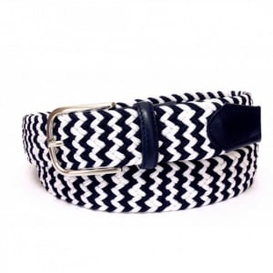 CINTURA UOMO 3,5 CM BICOLORE ELASTICA INTRECCIATA IN TESSUTO ORIONE BELTS ARTIGIANALE MADE IN ITALY