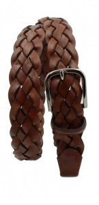 CINTURA UOMO 3,5 CM EXTRA LARGE INTRECCIATA IN CUOIO ORIONE BELTS ARTIGIANALE MADE IN ITALY - Img 2