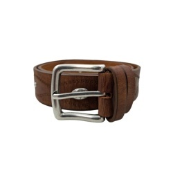 CINTURA UOMO 4 CM IN CUOIO DI TORO SABBIATO DESERT ROSE ORIONE BELTS ARTIGIANALE MADE IN ITALY - Img 4