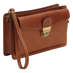 Clutch in pelle - Marrone - Img 3