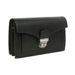 Clutch in pelle-Nero