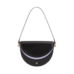DUDU Borsa Donna a Tracolla in Vera Pelle, Mezzaluna Rigida, Made in Italy, Borsetta con Patta e Doppia Tracolla, Chiusura Magnetica