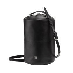 DUDU Borsa Donna Cilindrica in Pelle, Borsa a Tracolla con Catena e Pelle, Borsa a Cilindro Piccola Fashion Elegante con Cerniera - Img 3