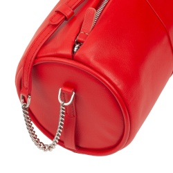 DUDU Borsa Donna Cilindrica in Pelle, Borsa a Tracolla con Catena e Pelle, Borsa a Cilindro Piccola Fashion Elegante con Cerniera - Img 4