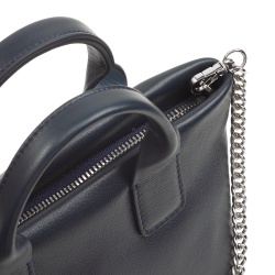 DUDU Borsa Donna Piccola a Tracolla in Vera Pelle, Borsa Mini Bag da Sera Elegante, 22 x 13 cm, Doppi Manici, Tracolla a Catena, Chiusura Zip - Img 4