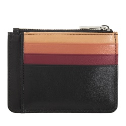 DUDU Bustina porta carte di credito in vera pelle colorata portafogli con zip - Img 2