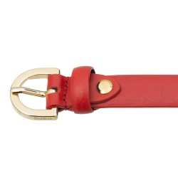 DUDU Cintura da Donna Sottile in Pelle Morbida, H 20mm, Made in Italy, Elegante, Regolabile Accorciabile - Img 3