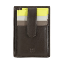 DUDU Porta Carte di Credito in Pelle Multicolore Sottile Slim Uomo Donna con 9 Slot e Chiusura di Sicurezza