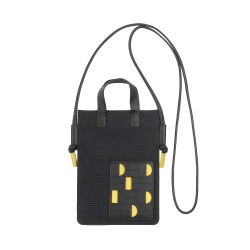 DUDU Porta Cellulare a Tracolla in Pelle e Tessuto – Borsa Piccola Uomo Donna con Tracolla Regolabile, Leggera e Moderna per Smartphone e Accessori