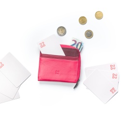 DUDU Portafoglio Uomo in Pelle con Cerniera, Portafogli Donna Piccolo Compatto, Zip Esterna, Porta Monete e Carte Tessere - Img 5