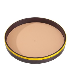 DUDU Vassoio da Portata Rotondo in Pelle da 32cm Multicolore Portaoggetti per Casa per Ufficio Design Raffinato - Img 2