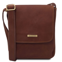 John - Borsello da uomo in pelle con zip frontale