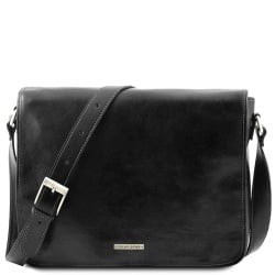 Messenger double - Borsa a tracolla 2 scomparti in pelle