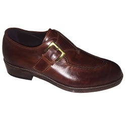 MOCASSINI UOMO CON FIBBIA IN PELLE DIPINTI A MANO GAROFALO GIANBATTISTA ARTIGIANALI MADE IN ITALY - Img 3