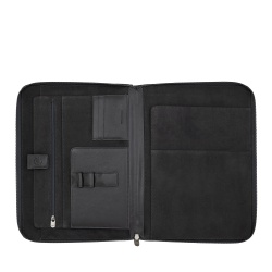 Nuvola Pelle Cartella Portadocumenti A4 in Pelle Organizer da Lavoro Porta Blocco Note Portapenne con Cerniera a Giro - Img 3