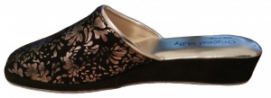 PANTOFOLA DONNA IN CAMOSCIO MILLY STAMPA FIORI ARTIGIANALE MADE IN ITALY - Img 3