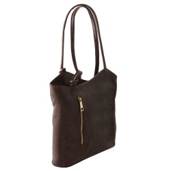 Patty - Borsa donna in pelle convertibile a zaino - Img 2
