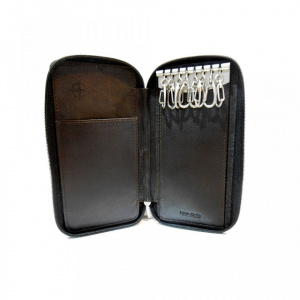 PORTACHIAVI LUNGO IN PELLE A 8 GANCI CON ZIP TONY PEROTTI - Img 3