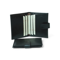 Portafoglio con chiusura a pressione nero - con RFID