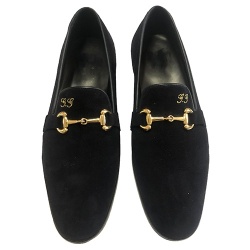 SCARPE UOMO DA CERIMONIA IN CAMOSCIO CON ACCESSORIO PERSONALIZZABILI CON INIZIALI GAROFALO GIANBATTISTA ARTIGIANALI MADE IN ITALY