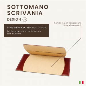 SOTTOMANO DA SCRIVANIA IN PELLE A RIBALTA 60x34 CM MARUSE - Img 4