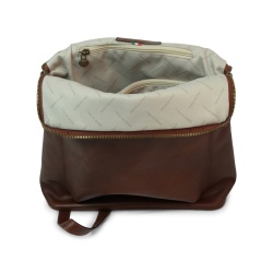Zaino in pelle - marrone castagna - Img 3