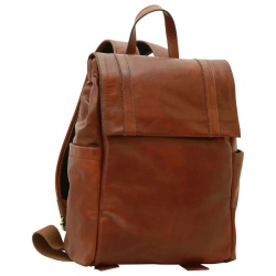Zaino per laptop in pelle. Marrone Mogano