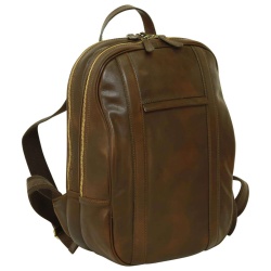 Zaino per laptop in vitello morbido. Marrone Scuro
