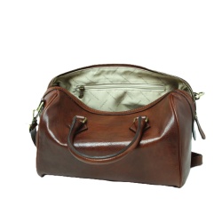 Bauletto due manici in pelle - marrone - Img 6