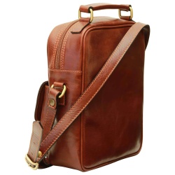Borsa a tracolla con tasca frontale. Marrone - Img 4