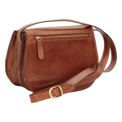 Borsa a tracolla di vitello pieno fiore. marrone - Img 4
