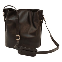 Borsa a tracolla in pelle - Nero - Img 2