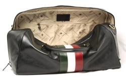 Borsa da viaggio in pelle pieno fiore - nero con bandiera Italia - Img 5
