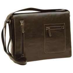 Borsa tracolla in pelle. Nero