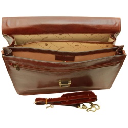Cartella in Pelle per Laptop. Marrone - Img 3