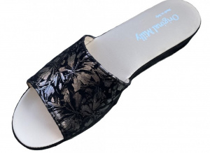 CIABATTA DONNA MILLY IN CAMOSCIO STAMPA FIORI ARTIGIANALE MADE IN ITALY - Img 8