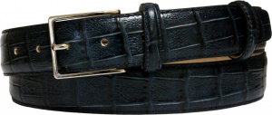 CINTURA UOMO 3,5 CM IN PELLE STAMPA CODA COCCODRILLO ORIONE BELTS ARTIGIANALE MADE IN ITALY - Img 7
