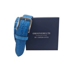 CINTURA UOMO 4 CM IN COCCODRILLO ORIONE BELTS ARTIGIANALE MADE IN ITALY - Img 3